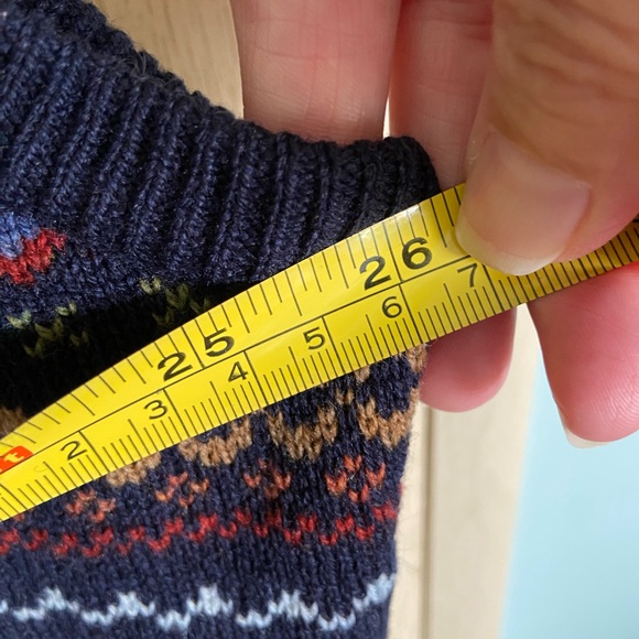 Vintage LL Bean Vest Mens Large Blue Lambswool Fair Isle Nordic Pullover Sz XXL - Picture 7 of 7